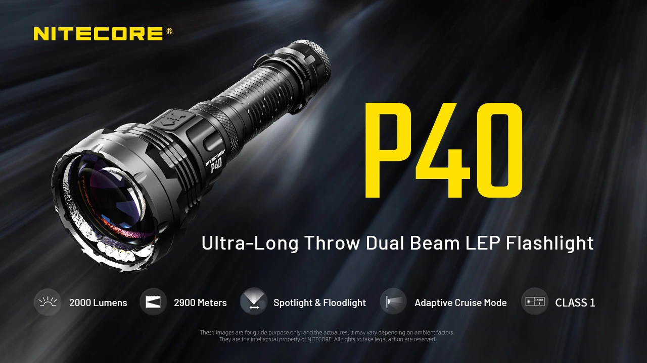 Nitecore P40 Ultra-Long Throw 2.9km LEP + Floodlight 2000L Flashligh