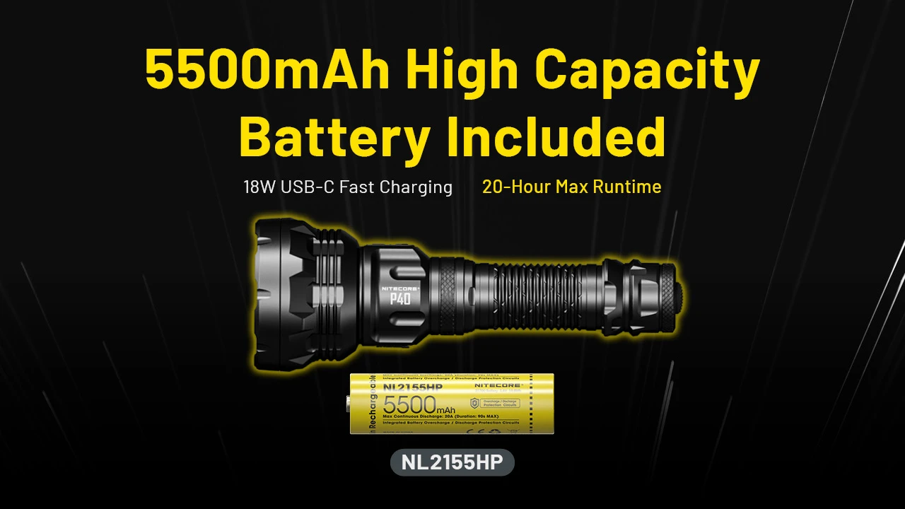 Nitecore P40 Ultra-Long Throw 2.9km LEP + Floodlight 2000L Flashligh