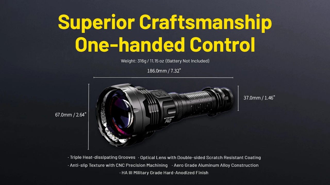 Nitecore P40 Ultra-Long Throw 2.9km LEP + Floodlight 2000L Flashligh