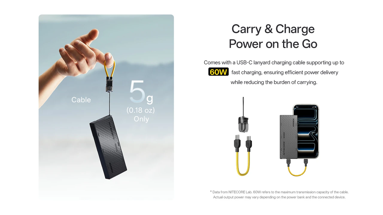 Nitecore NB10000 Gen4 Quick-Charge Dual USB-C Port 10000mAh Power Bank
