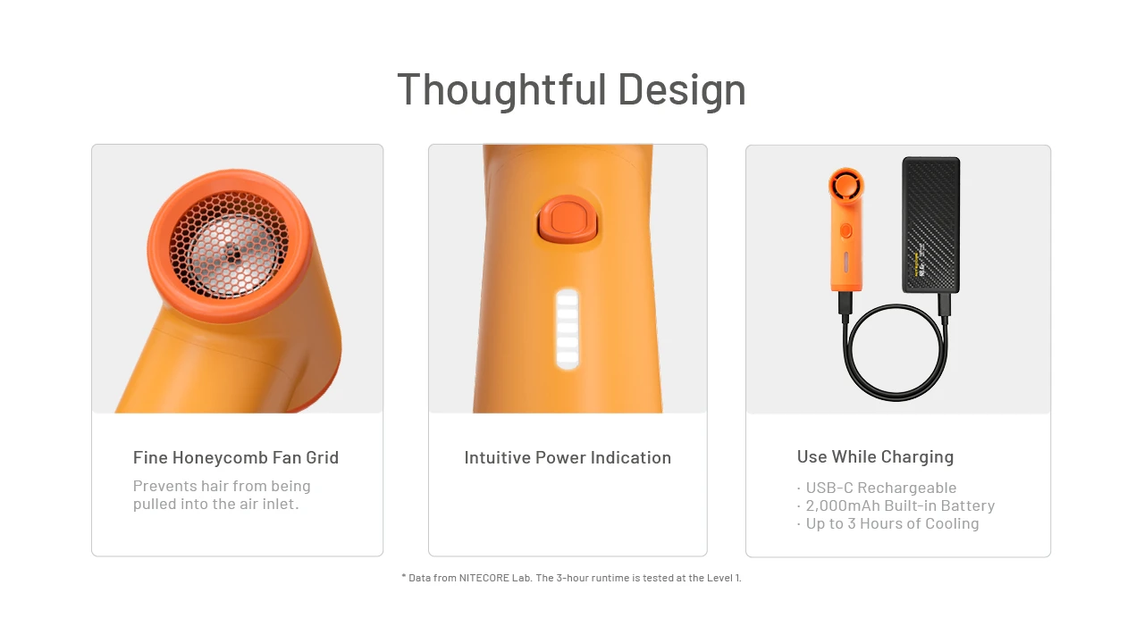 Nitecore NEF Nano Palm Sized High Speed Handheld Fan