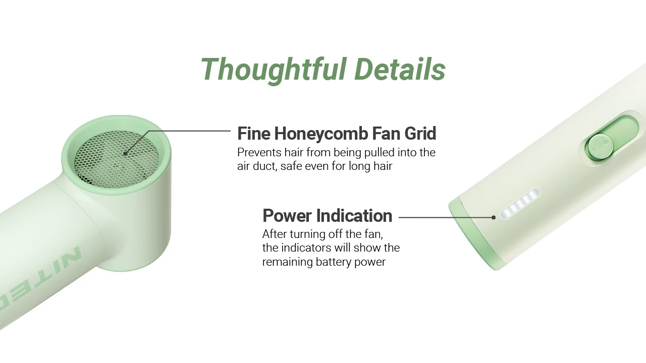 Nitecore NEF01 Lite Lightweight Mini Handheld Fan