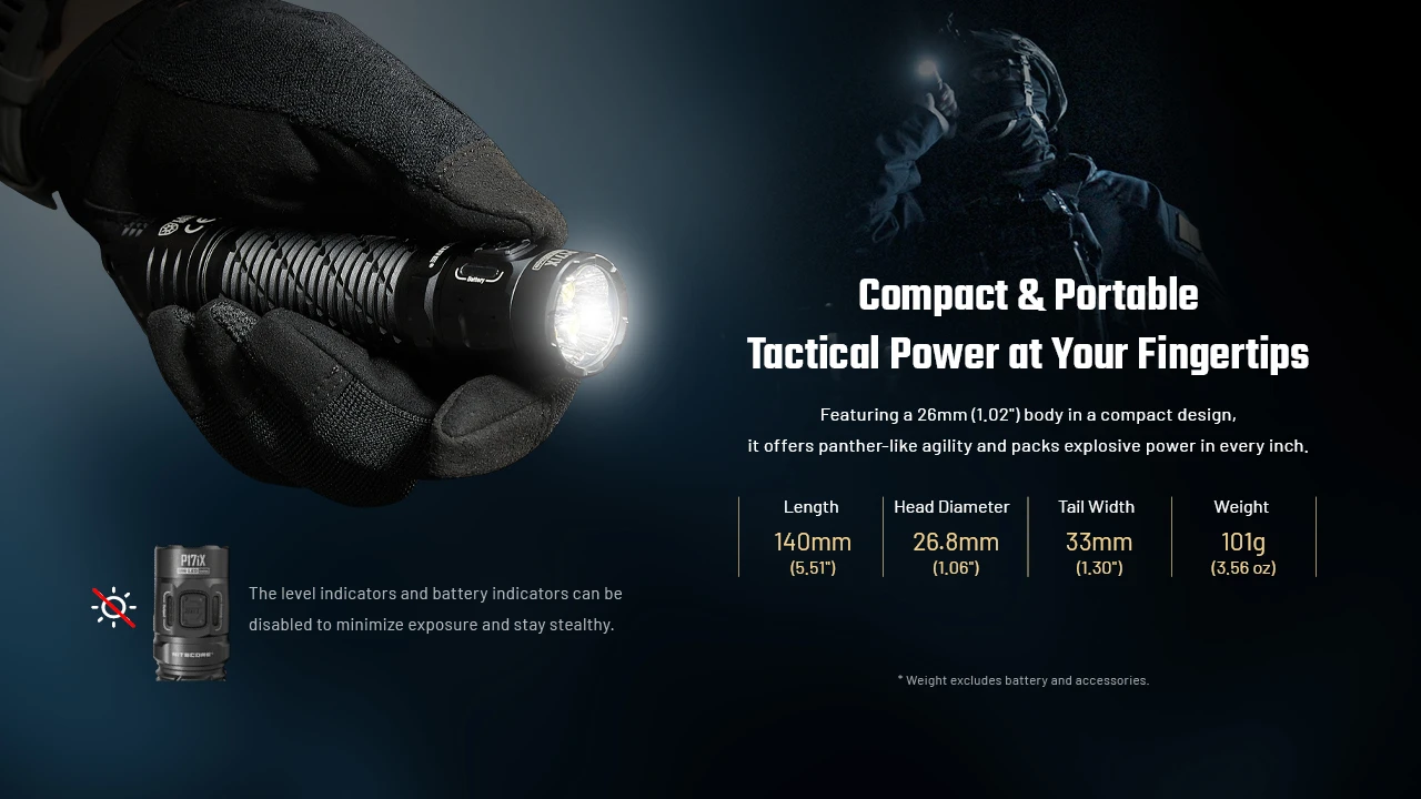 Nitecore P17iX 5000L 4xNiteLab M515S LED Rechargeable Flashlight