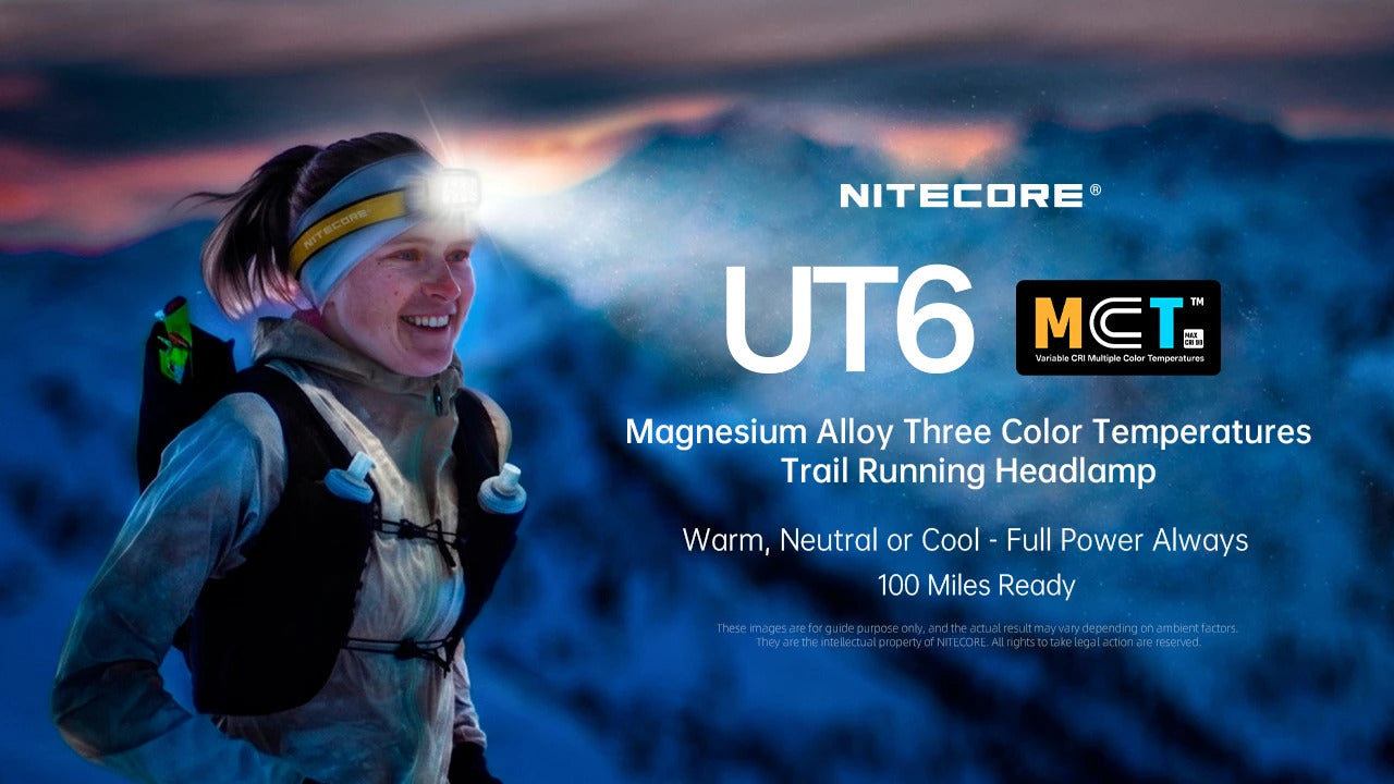 Nitecore UT6 Magnesium Alloy Three Color Temperatures 1600 Lumens Trail Running Headlamp