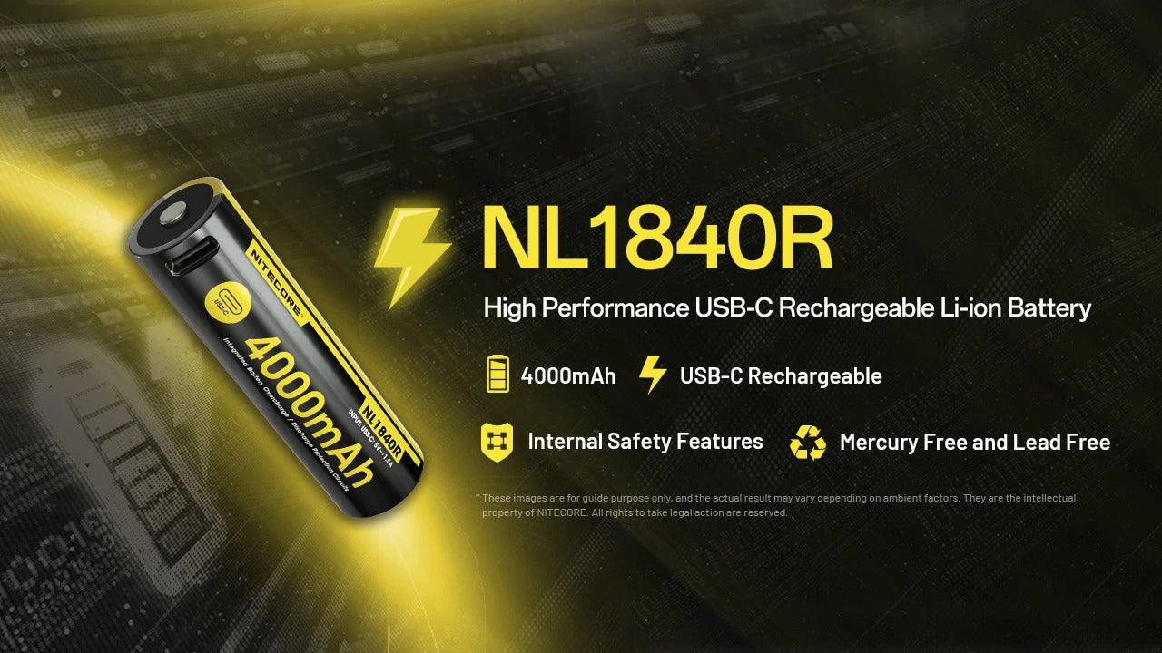 Nitecore 18650 4000mAh Protected Li-ion Rechargeable Battery NL1840R