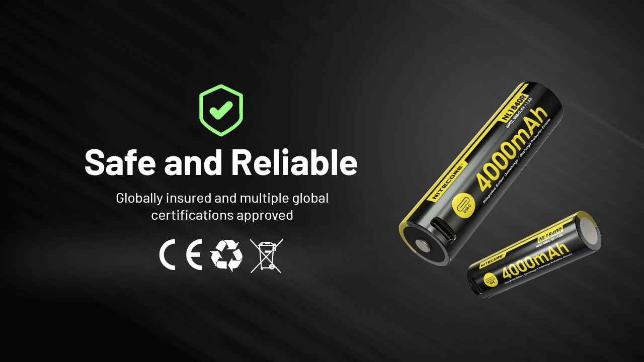 Nitecore 18650 4000mAh Protected Li-ion Rechargeable Battery NL1840R