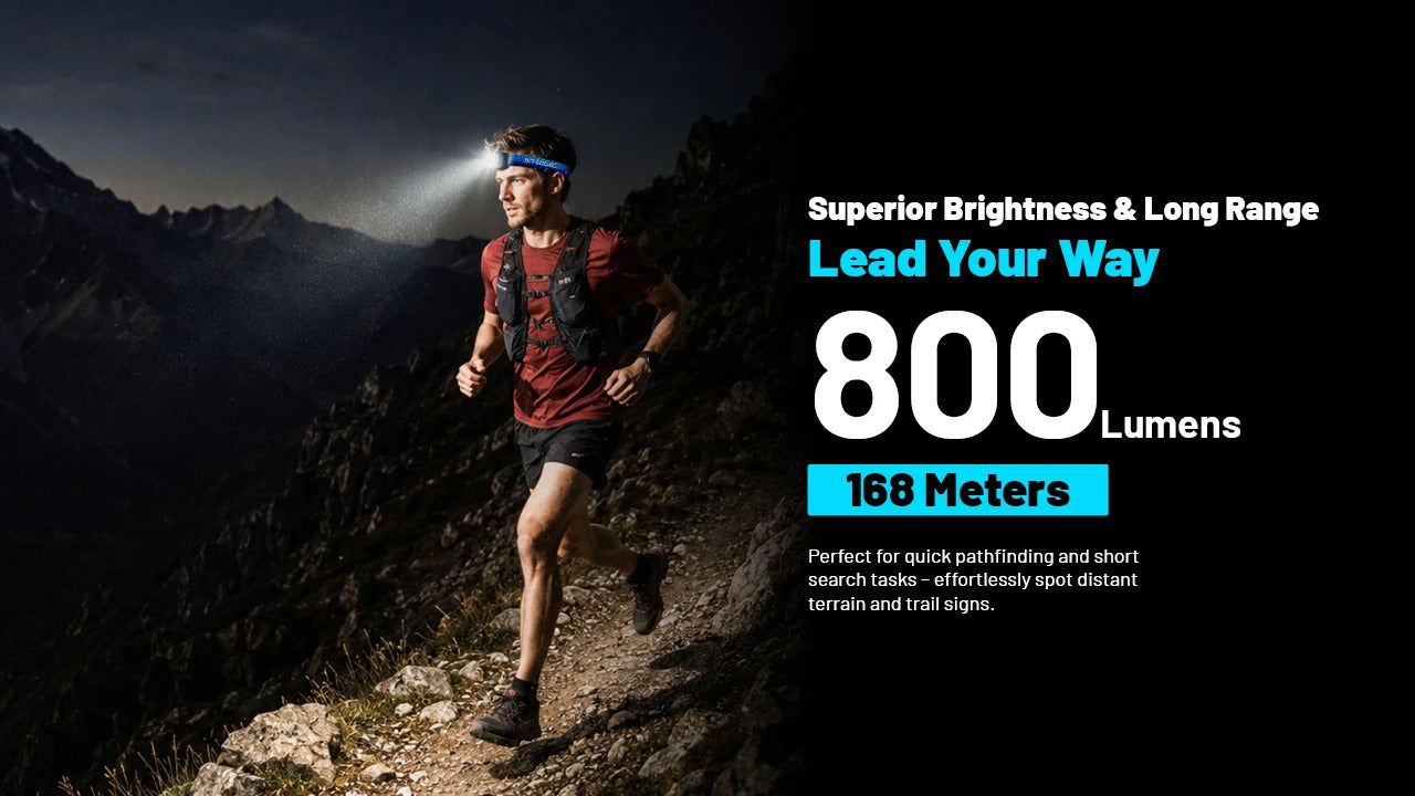 Nitecore UT27 MB (Blue) 800L Four Light Sources Lightweight Trail Running Headlamp (1 x HLB1500)