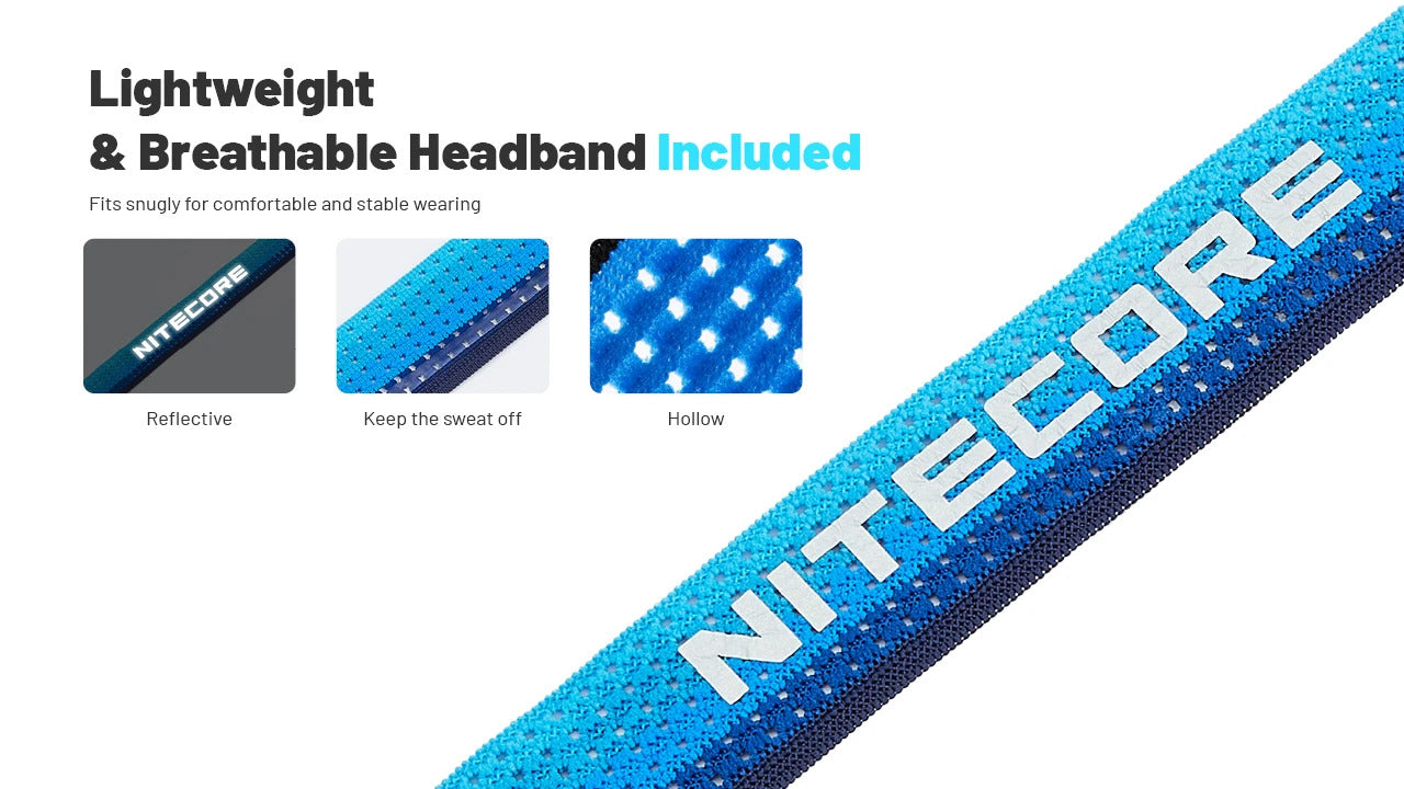Nitecore UT27 MB (Blue) 800L Four Light Sources Lightweight Trail Running Headlamp (1 x HLB1500)