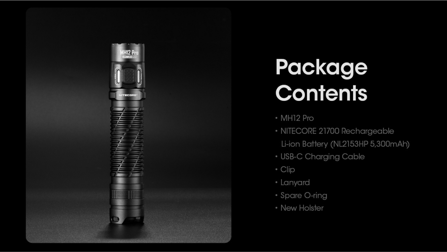 Nitecore MH12 Pro NiteLab UHi 40 LED 3300L Rechargeable Flashlight