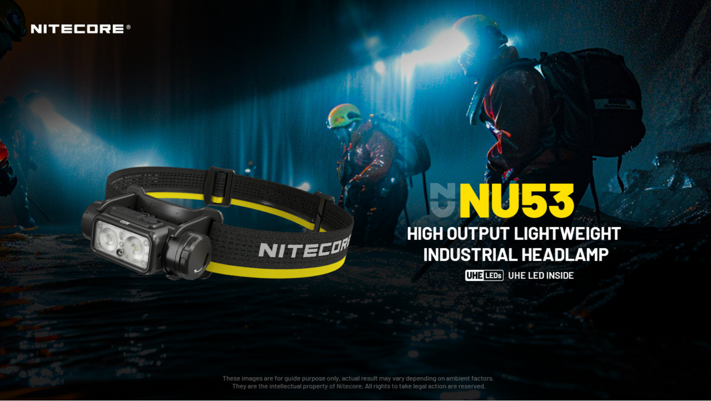 Nitecore NU53 1800L CW Spotlight + Floodlight Rechargeable Headlamp