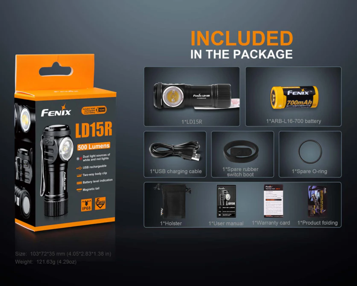 Fenix LD15R Rechargeable CREE XP-G3 LED 500L Flashlight