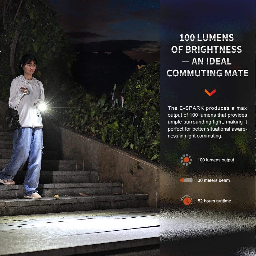 Fenix E-Spark LED 100L Emergency Rechargeable Keychain Flashlight