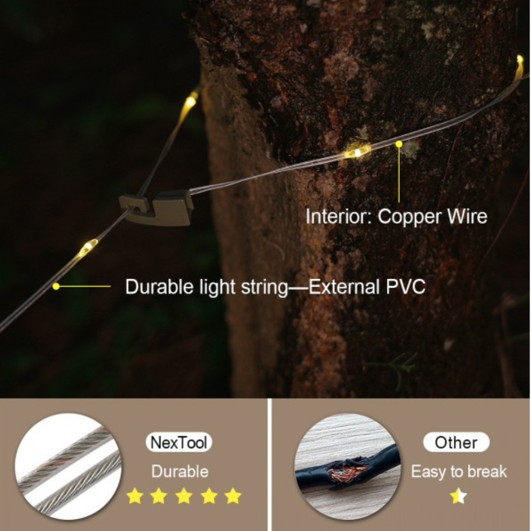 NexTool Milky Way 2-in-1 Camping Lamp (Fairy Lights) NE20247 Lantern Portable Hand Cranked Retractable Ambient Decorative Lighting
