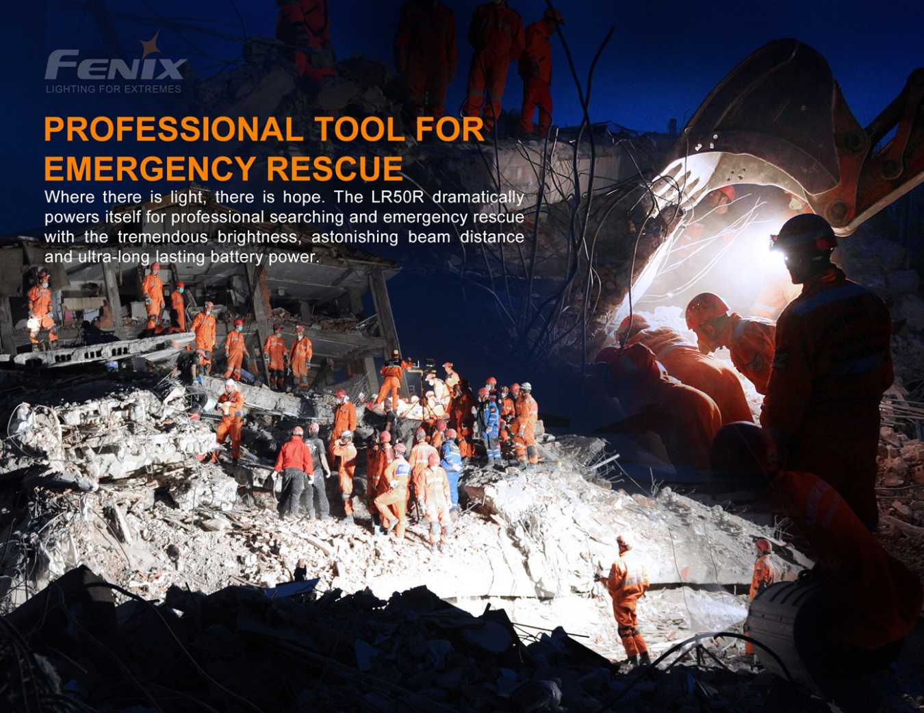 Fenix LR50R 4 x Luminus SST70 LED 12000L Rechargeable Flashlight