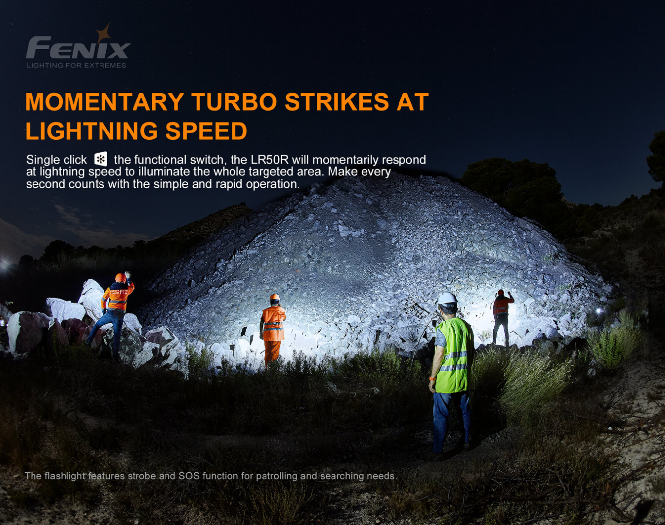 Fenix LR50R 4 x Luminus SST70 LED 12000L Rechargeable Flashlight