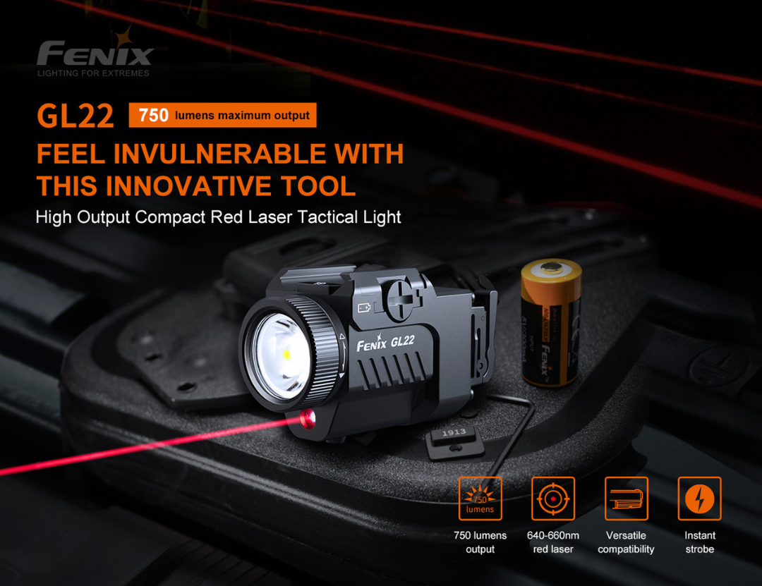 Fenix GL22 750 Lumens Cool White With Red Laser Tactical Light