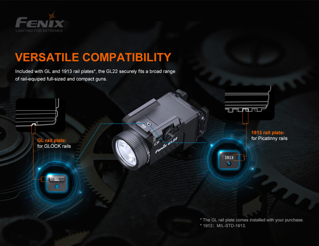 Fenix GL22 750 Lumens Cool White With Red Laser Tactical Light