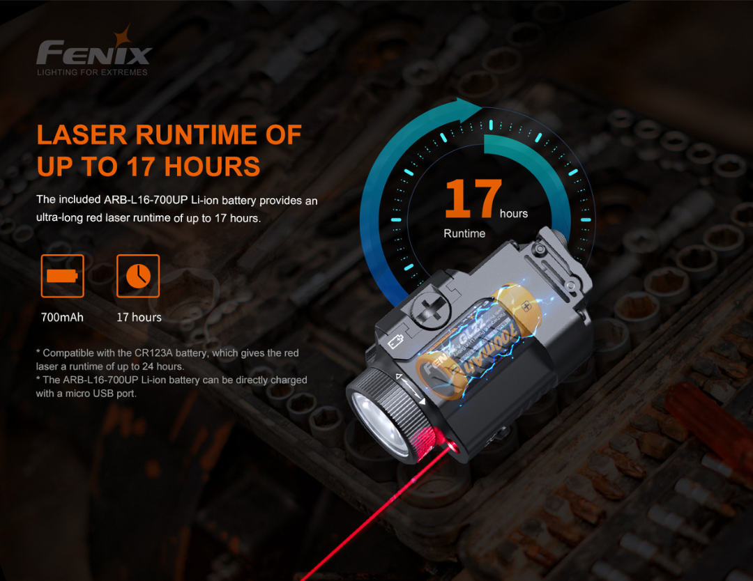Fenix GL22 750 Lumens Cool White With Red Laser Tactical Light