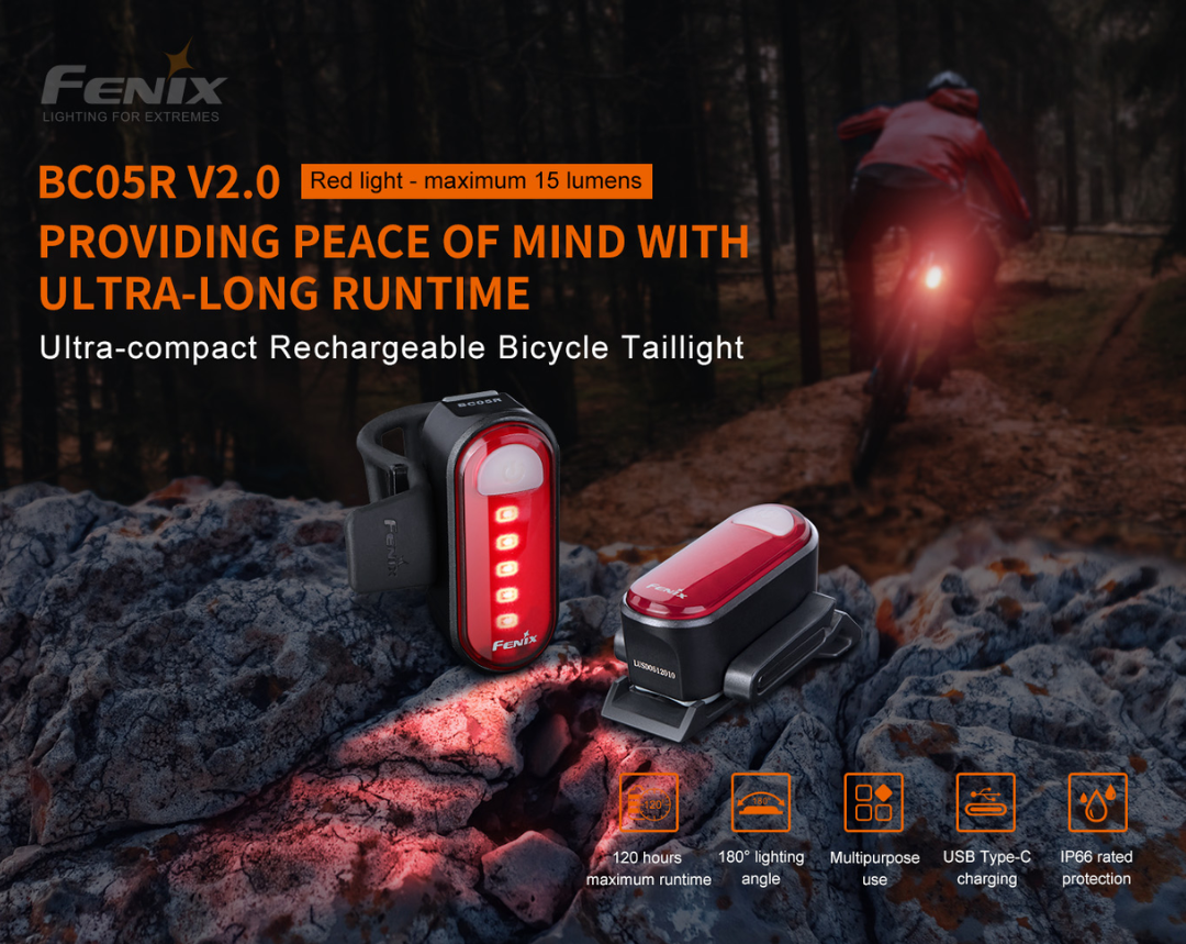 Fenix BC05R V2.0 Rechargeable Bicycle Tail Light