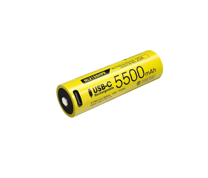 Nitecore 21700 5500mAh 20A 3.6V USB-C Rechargeable Li-ion Battery NL2155HPR