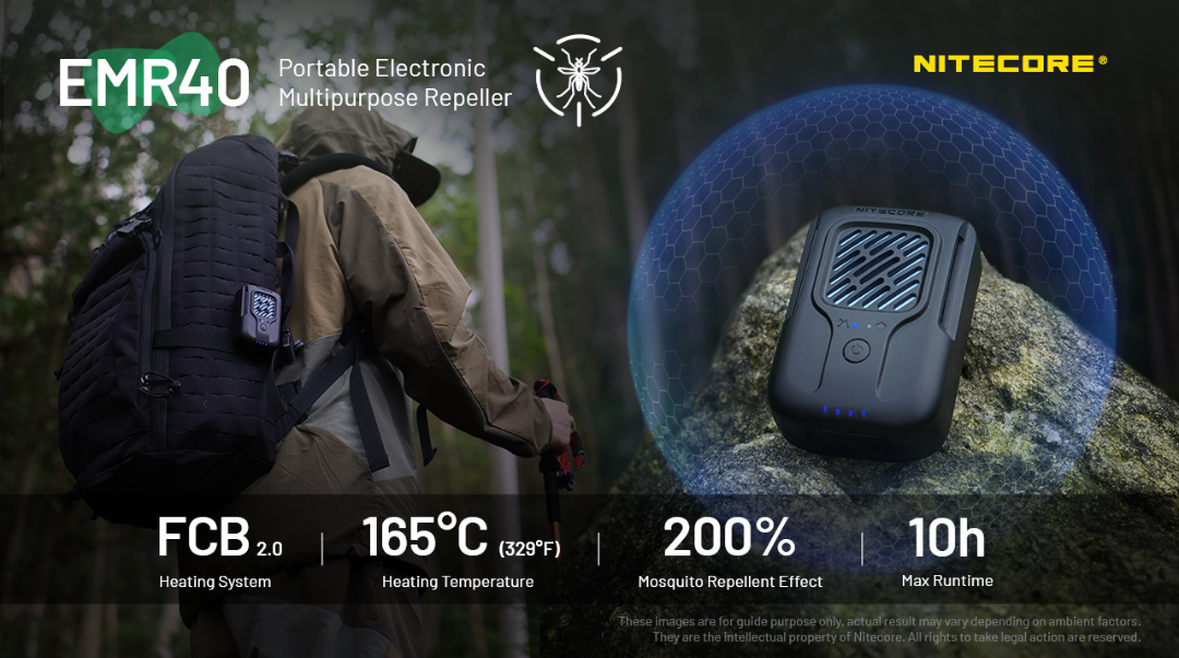 Nitecore EMR40 Portable Rechargeable Electronic Mosquito Repeller MOLLE SYSTEM Compatible