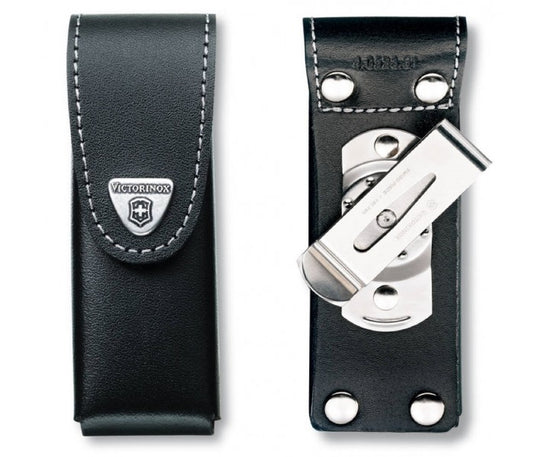 Victorinox Leather Pouch Black w Rotating Clip 1-6 Layers 4.0524.31