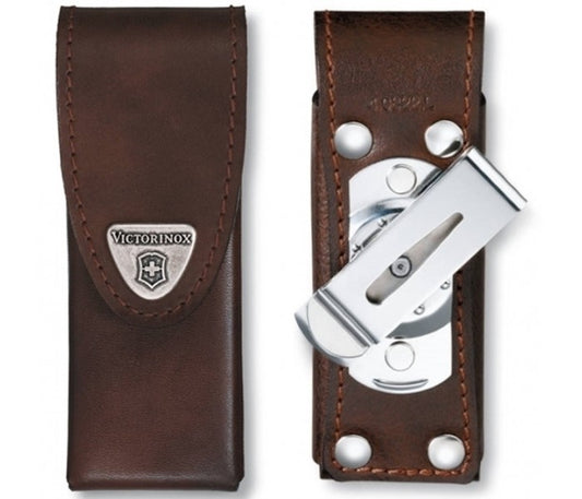 Victorinox Leather Pouch Brown w Rotating Clip for SwissTool Spirit 4.0822.L1