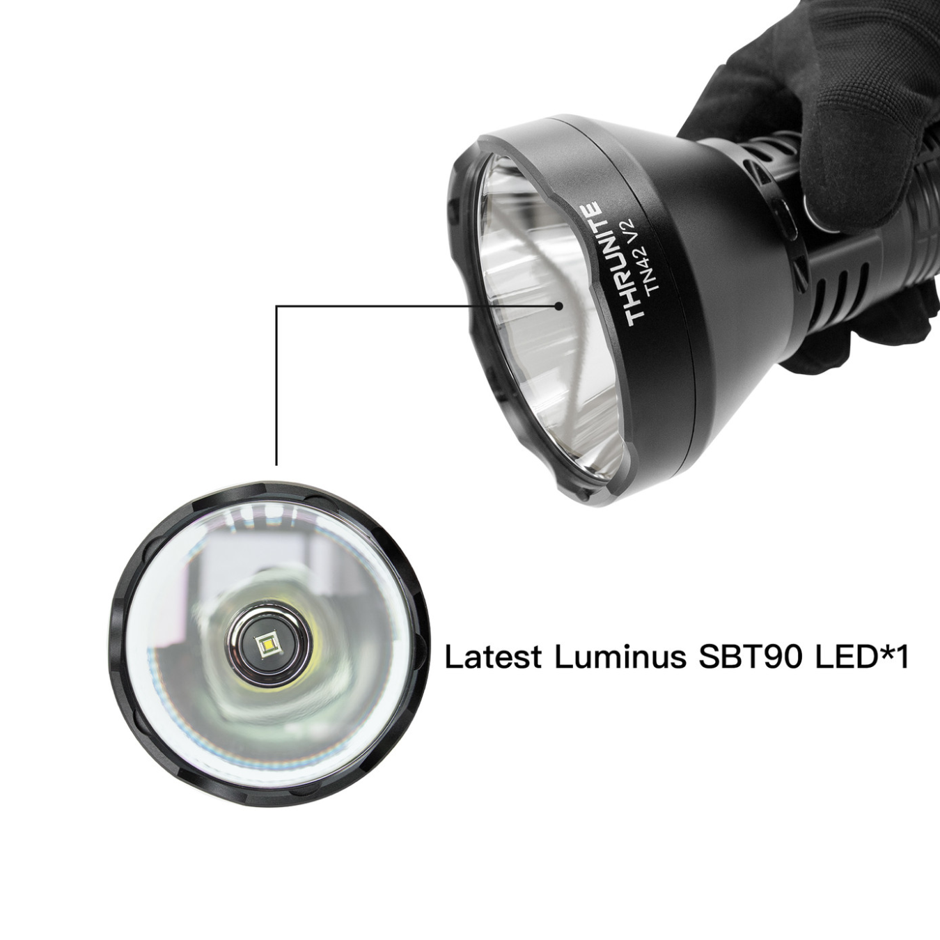 ThruNite TN42 V2 Luminus SBT90.2 CW LED 4848L Searchlight Flashlight