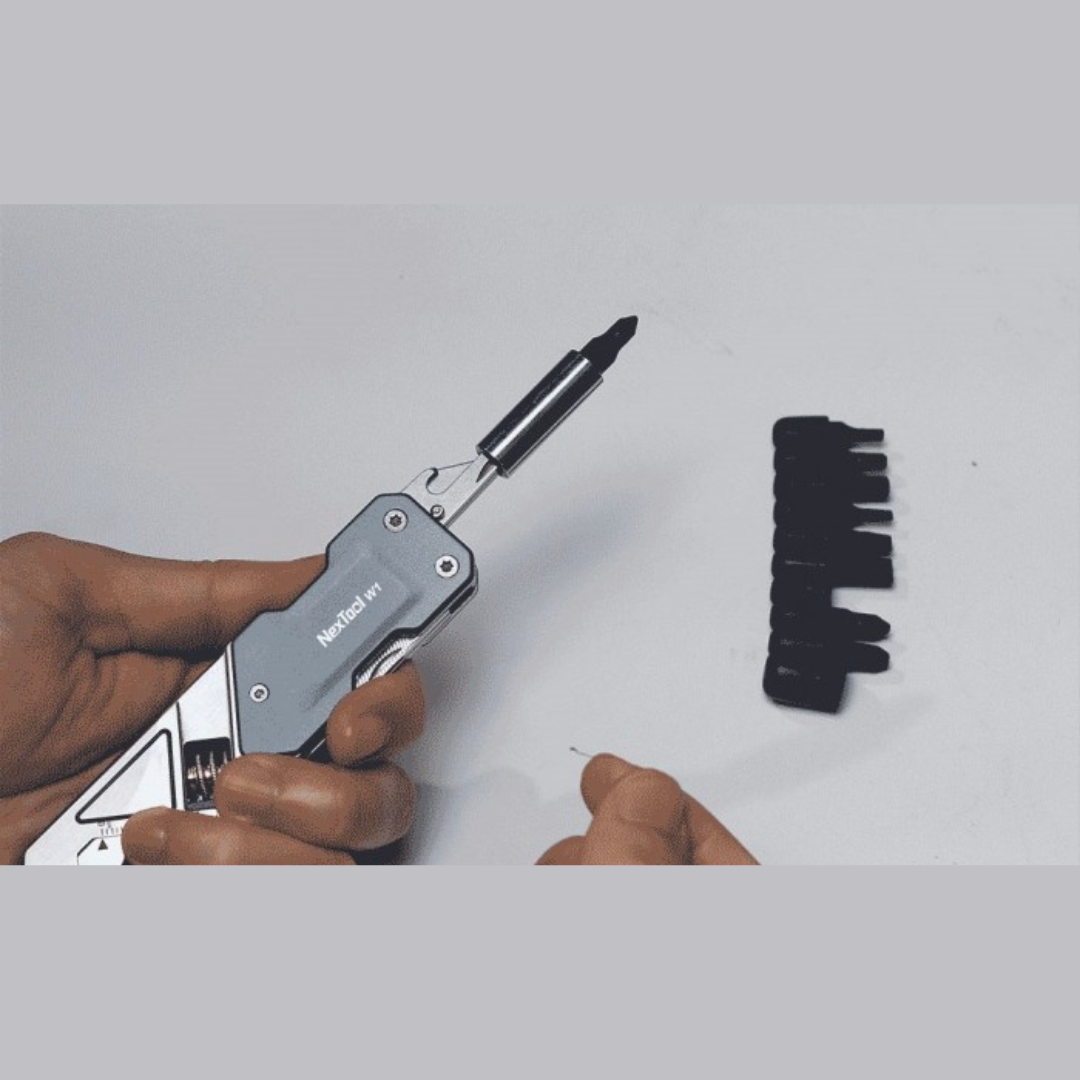 NexTool 6-in-1 Light Duty Wrench W1 with 1opc Screwdriver Set NE20270 Pocket Size Multitool