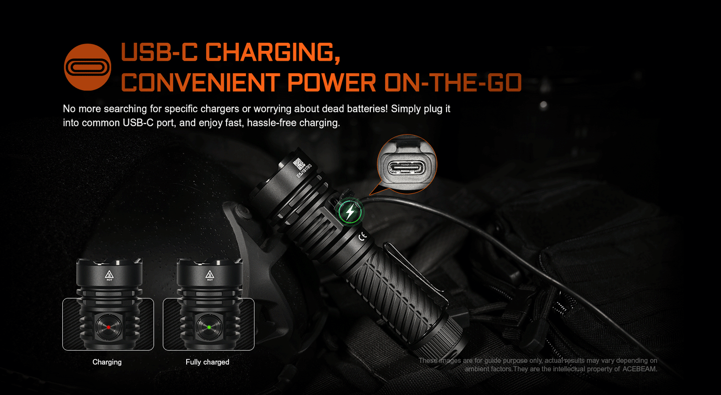 Acebeam EC90 Luminus SFT-90X LED 4300L CW Rechargeable Flashlight