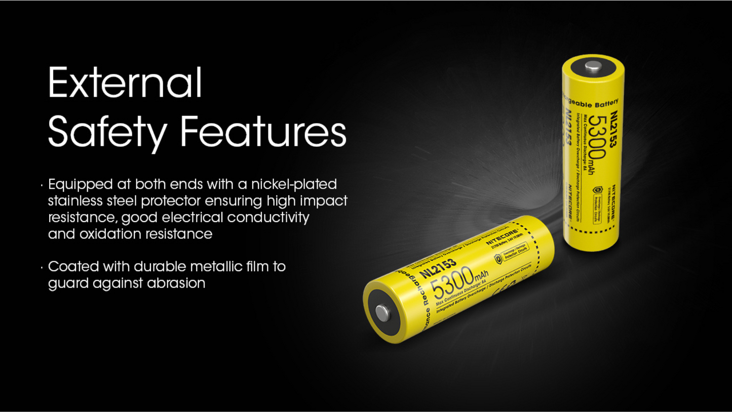 Nitecore 21700 5300mAh 8A 3.6V Rechargeable Li-ion Battery NL2153