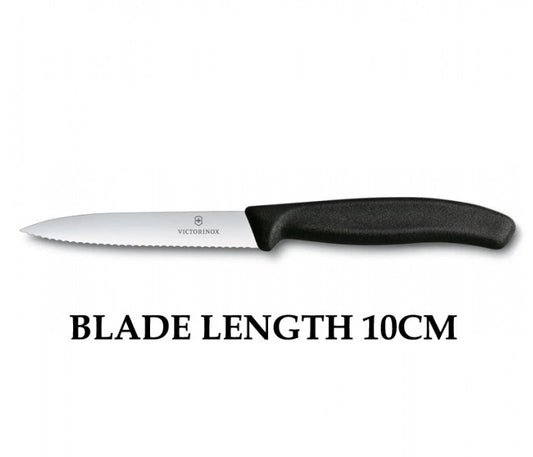 Victorinox Swiss Classic 10cm Wavy Edge Paring Knife Black 6.7733