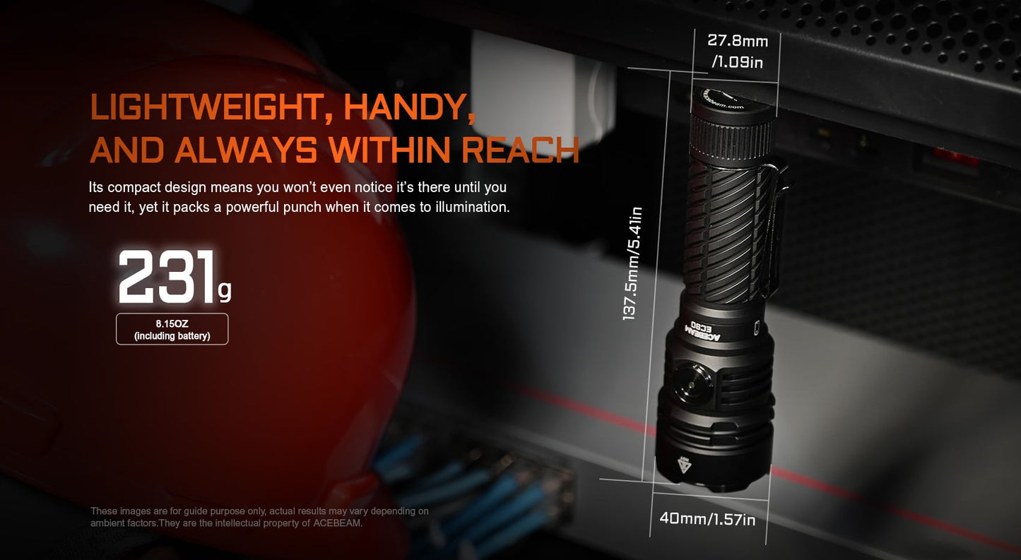 Acebeam EC90 Luminus SFT-90X LED 4300L CW Rechargeable Flashlight