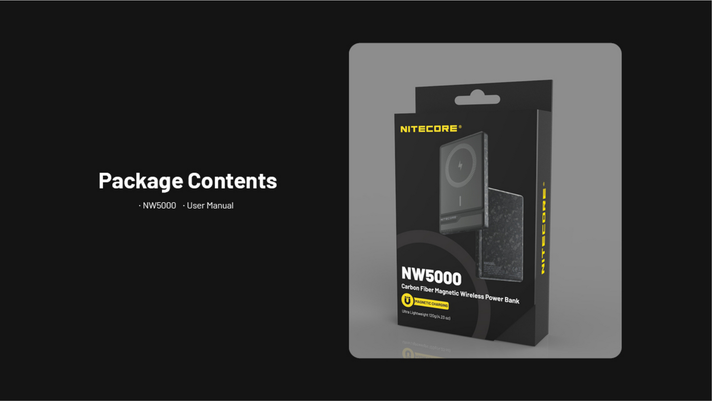 Nitecore NW5000 Magnetic Wireless Charging USB-C 5000mAh Power Bank