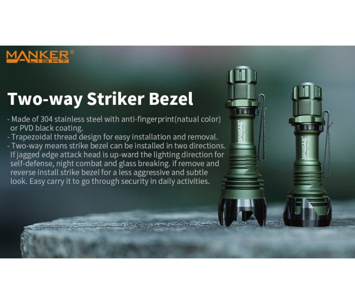 Manker Striker Mini Color Ti TITANIUM NEBULA (SKULL) Osram KW CSLNM1.TG LED 635L Rechargeable Pocket Tactical Flashlight
