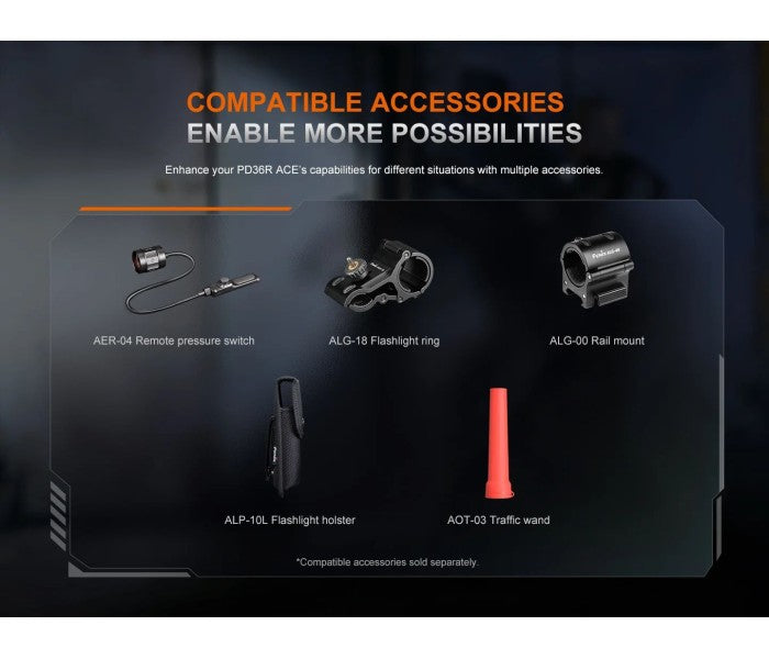 Fenix PD36R ACE Luminus SFT70 Gen2 LED 3000L Rechargeable Flashlight