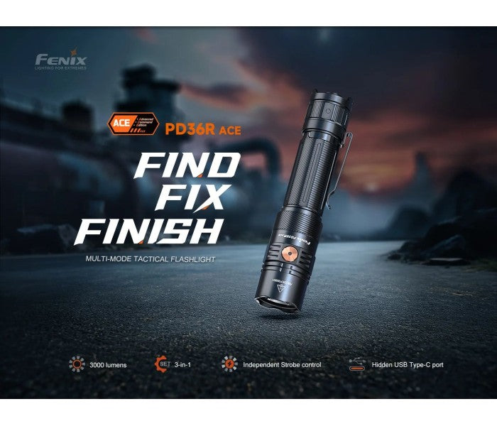 Fenix PD36R ACE Luminus SFT70 Gen2 LED 3000L Rechargeable Flashlight