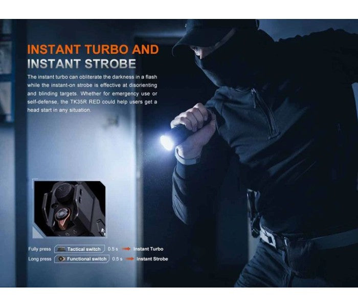 Fenix TK35R-RED Luminus SFT25R LED 5800L + CREE XEG Red LED Rechargeable Flashlight