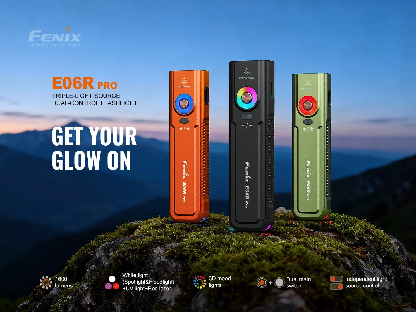 Fenix E06R Pro RG 1600L + Red Light + Green Laser Multifunctional Flashlight