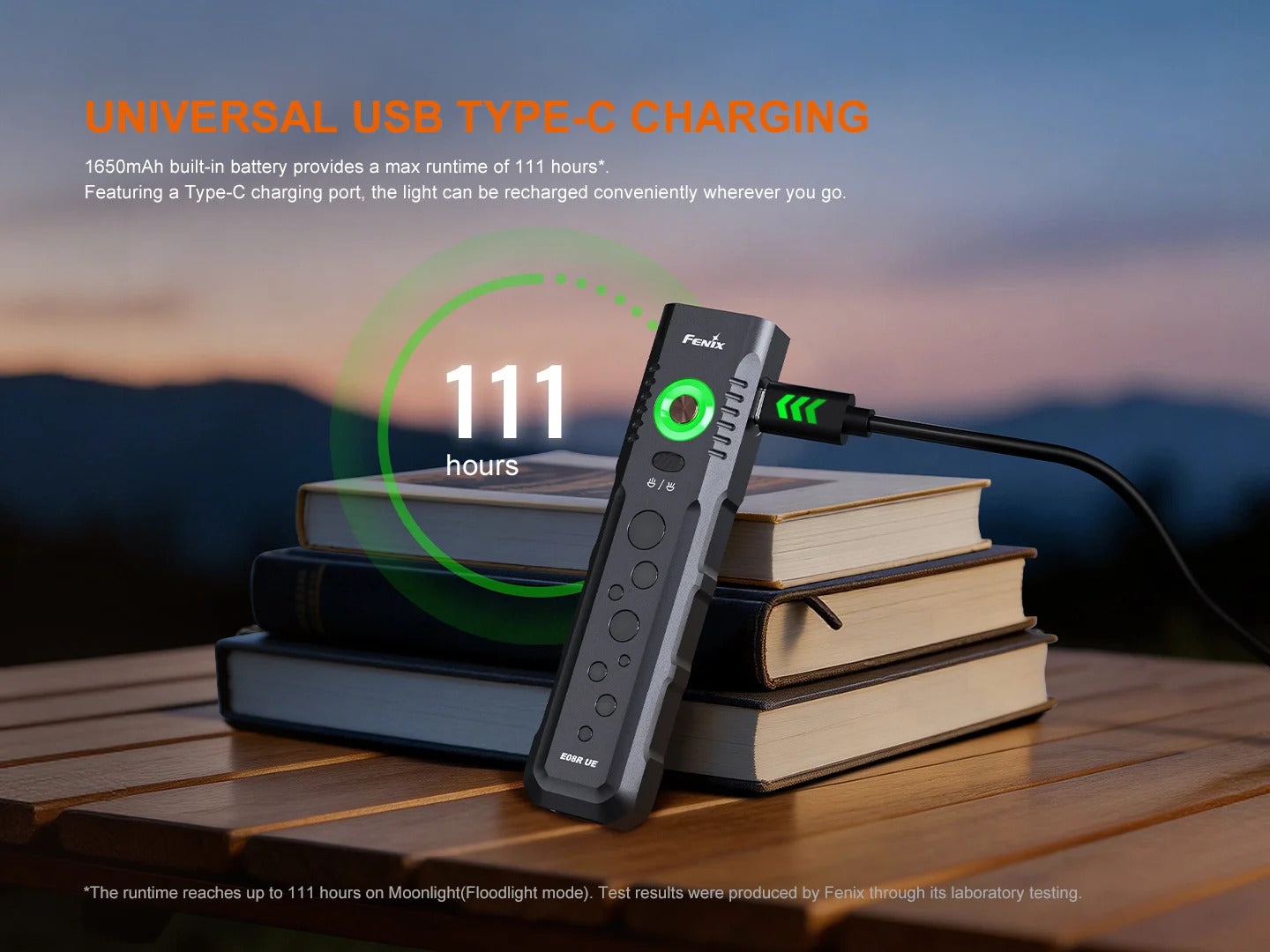 Fenix E08R UE Luminus SST20 LED Rechargeable Flashlight
