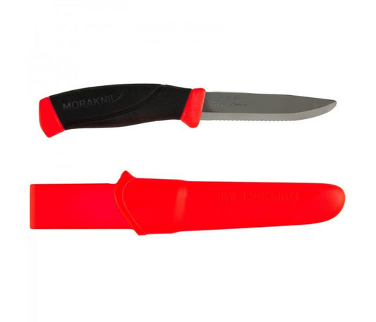 MoraKniv Companion Rescue SRT Safe (S) Hi-Vis Red Serrated Bushcraft Knife 11828