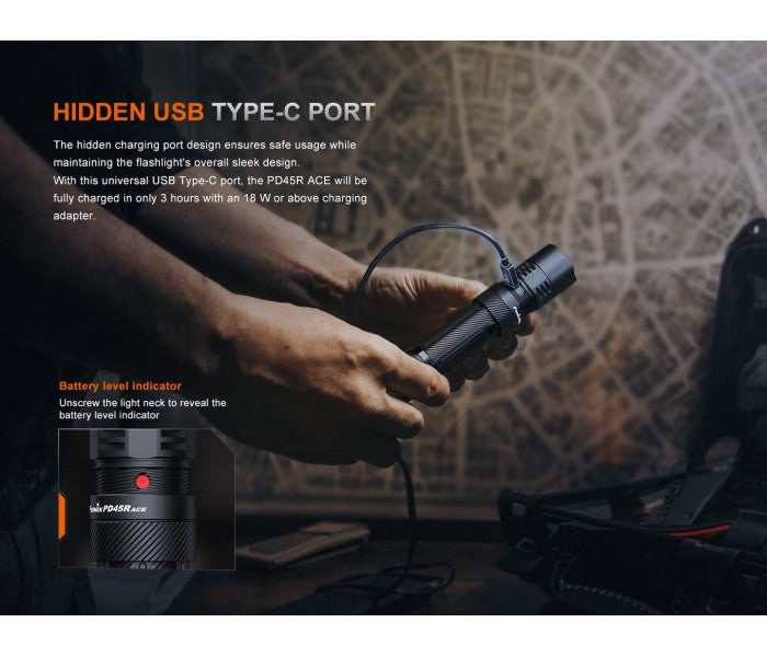 Fenix PD45R ACE Luminus SFT70-Gen2 LED 3200L Multi-Mode Rechargeable Flashlight