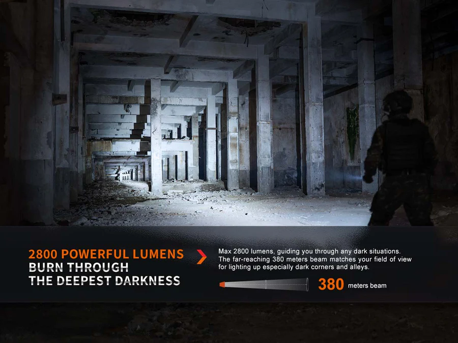 Fenix PD36R Pro 2800L Rechargeable Flashlight + Fenix E03R V2.0 Keychain Flashlight