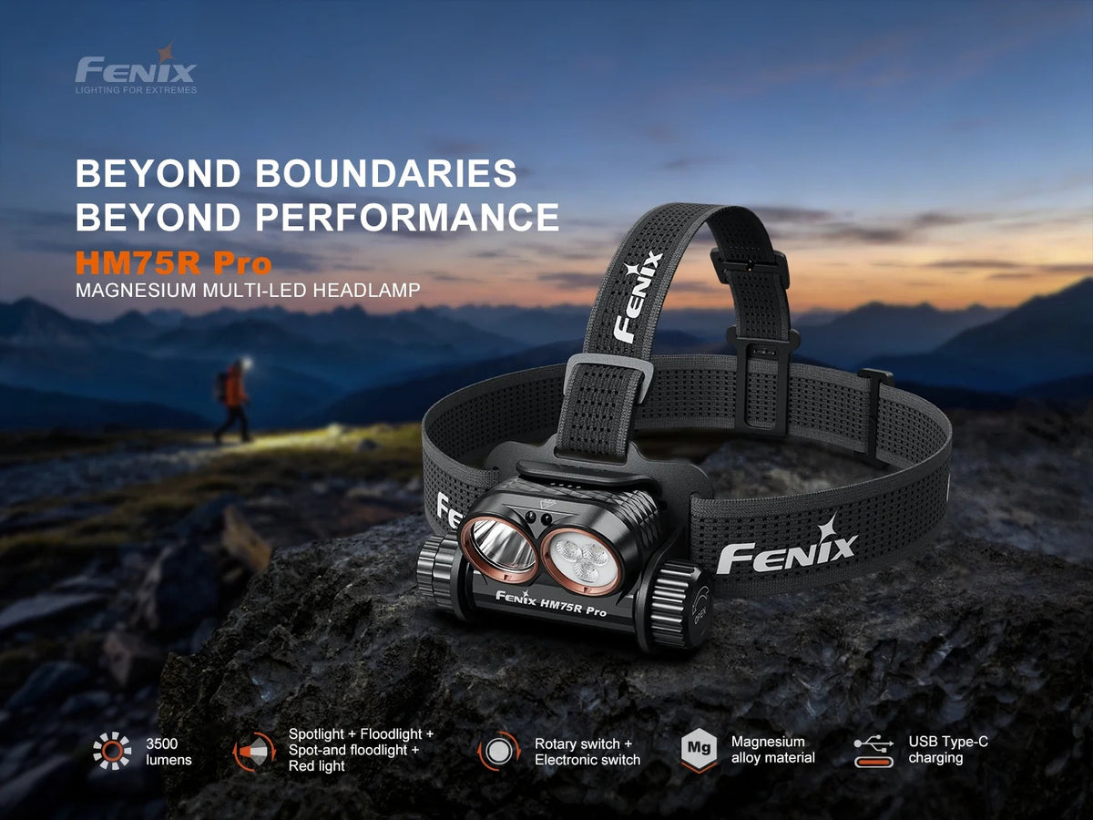 Fenix HM75R Pro MAGNESIUM MULTI-LED HEADLAMP 3500 Lumens