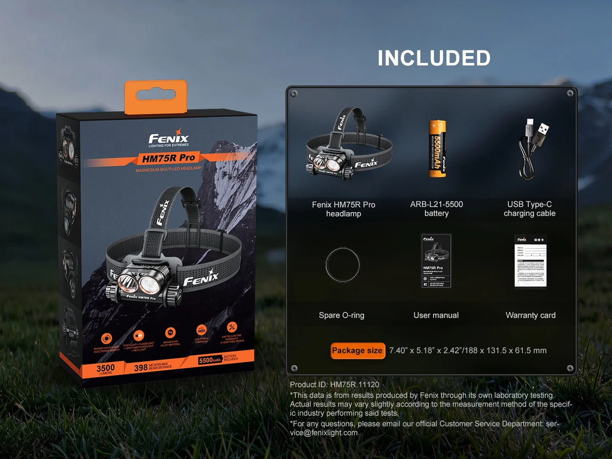 Fenix HM75R Pro MAGNESIUM MULTI-LED HEADLAMP 3500 Lumens