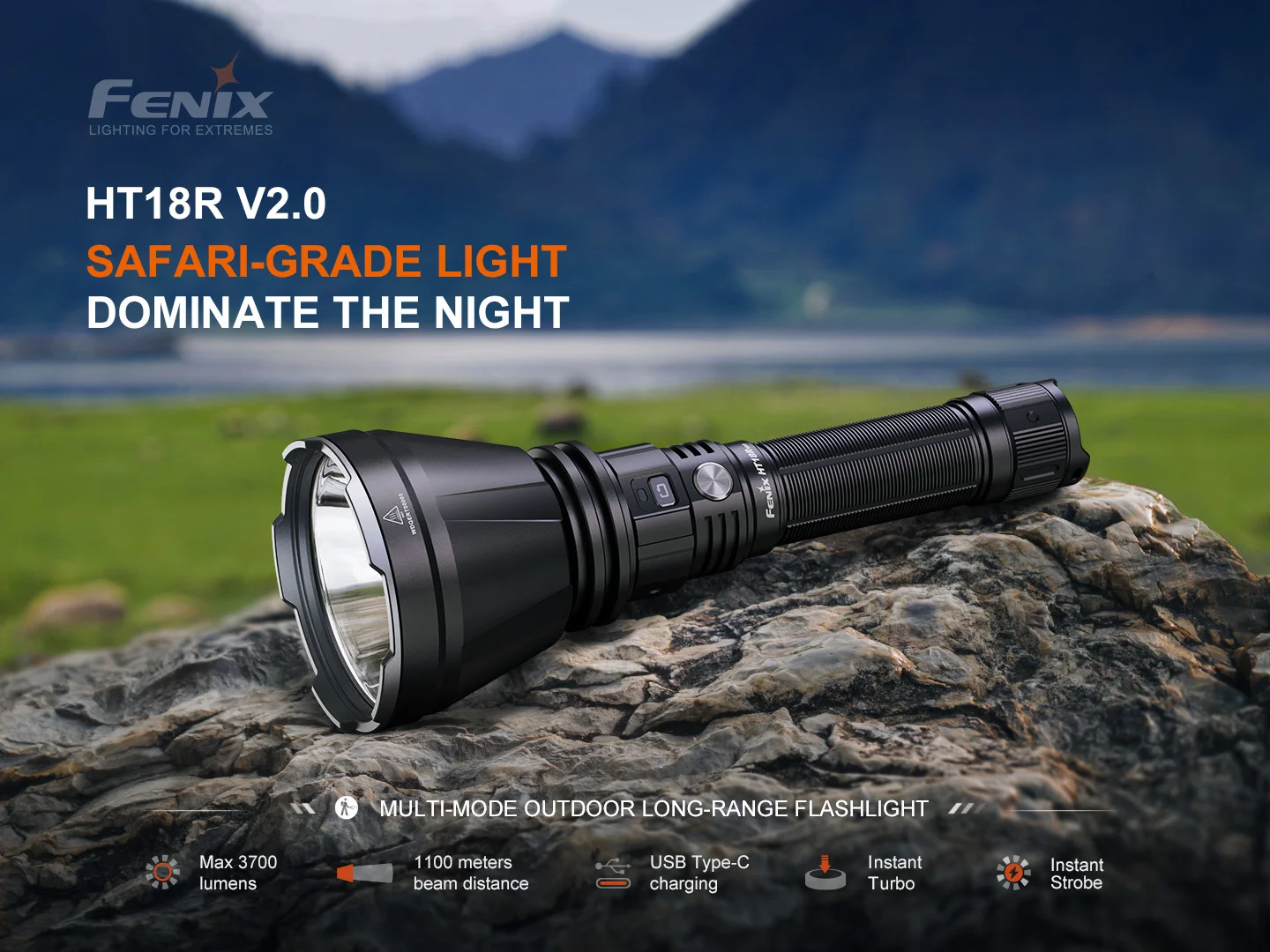 Fenix HT18R V2.0 Luminus SFT90 LED 3700L Rechargeable Flashlight