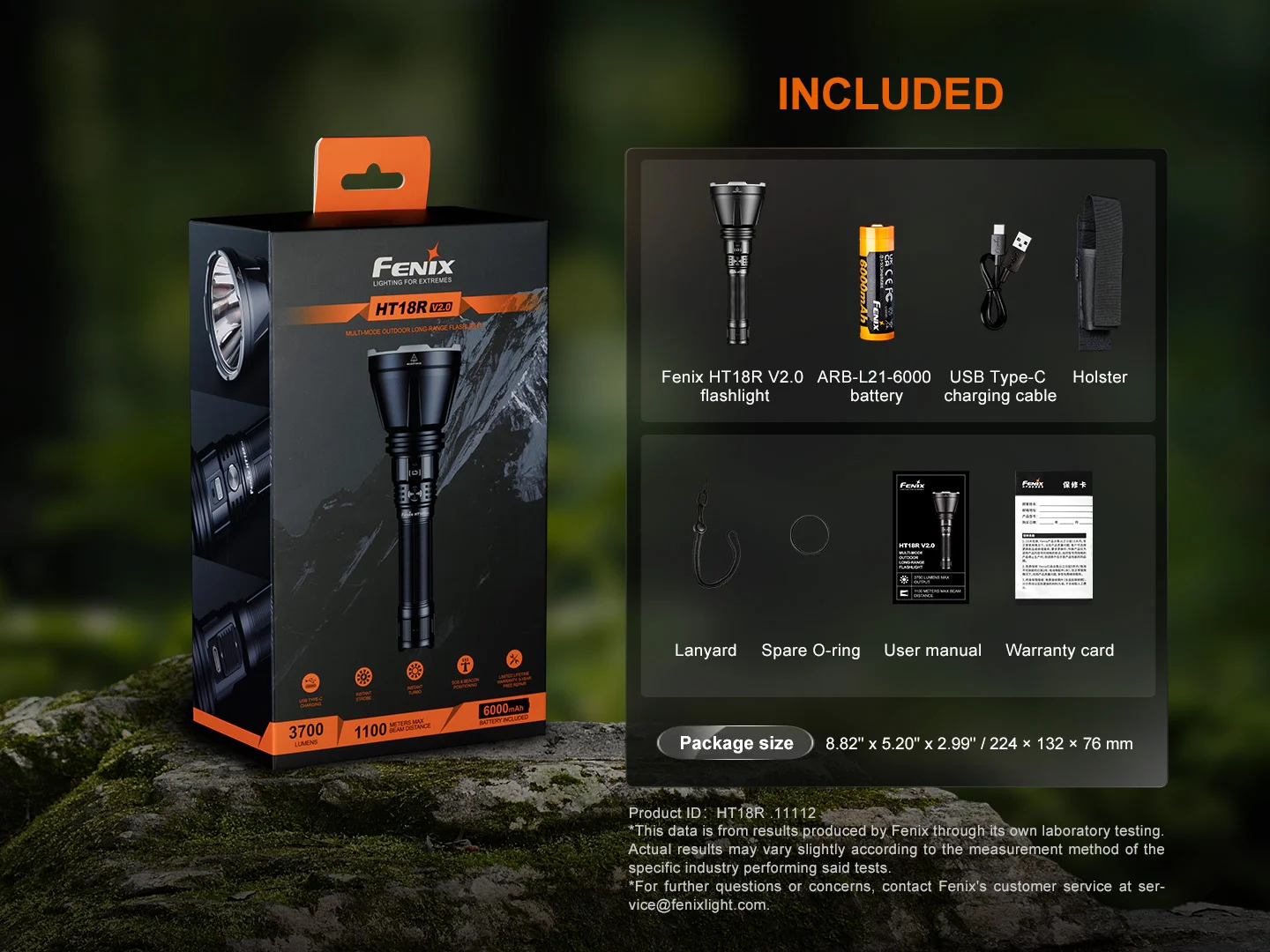 Fenix HT18R V2.0 Luminus SFT90 LED 3700L Rechargeable Flashlight