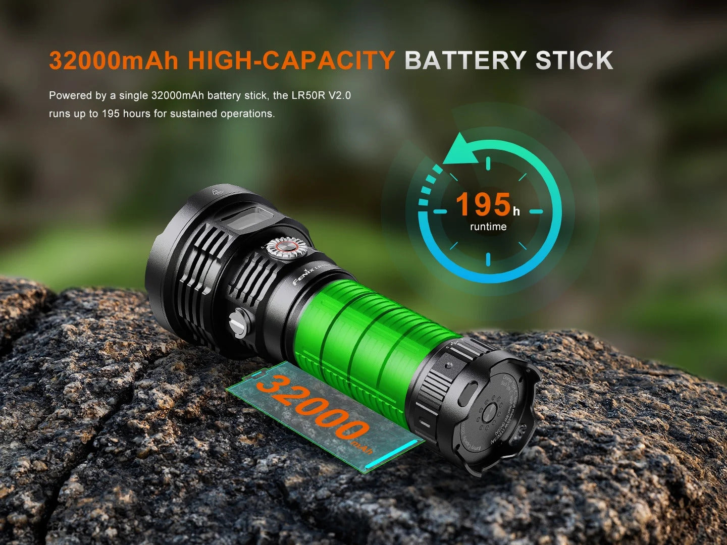Fenix LR50R V2.0 Luminus SST70 LED 18000L Rechargeable Flashlight