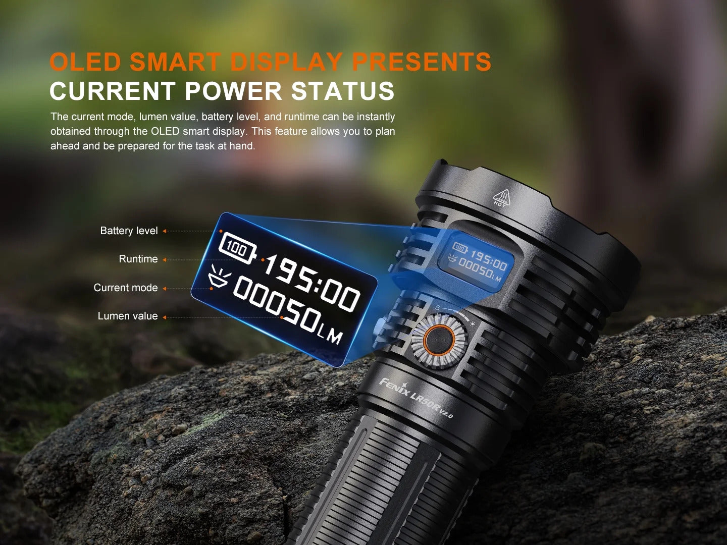 Fenix LR50R V2.0 Luminus SST70 LED 18000L Rechargeable Flashlight