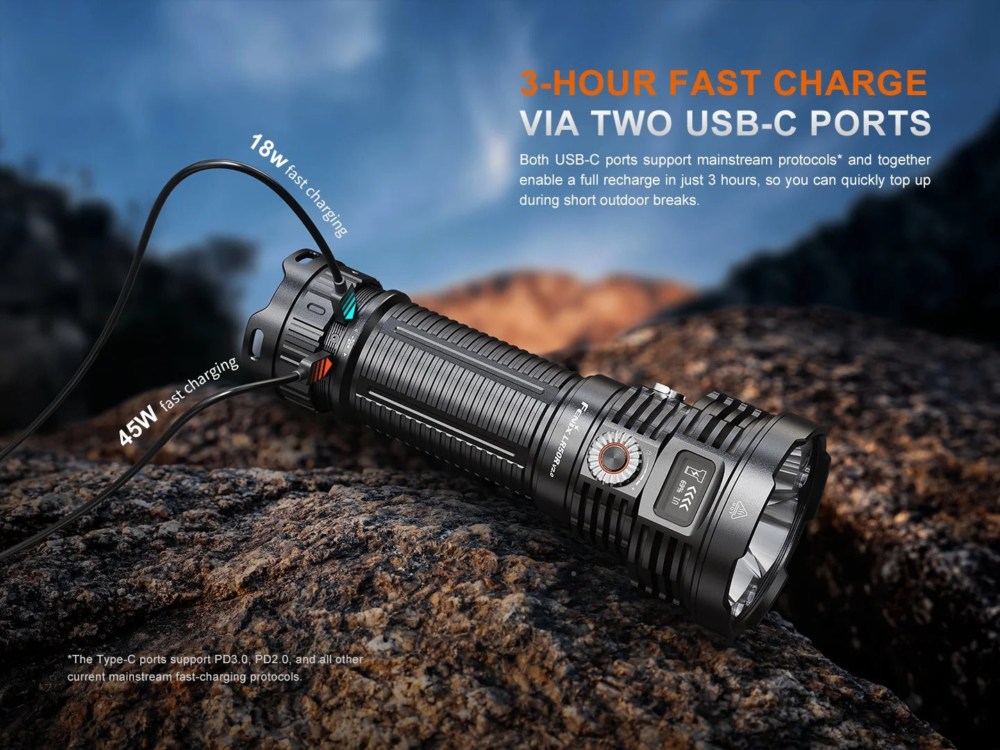 Fenix LR50R V2.0 Luminus SST70 LED 18000L Rechargeable Flashlight